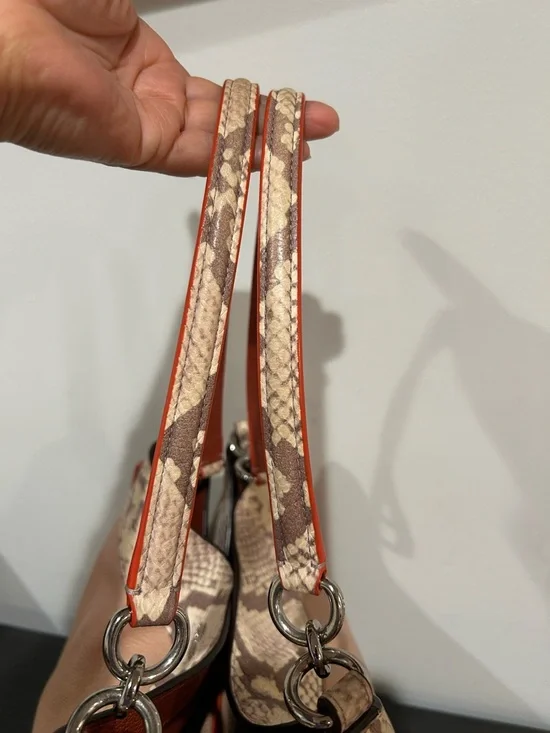 Coach Lexy SV Nude Pink Multi Snake Leather Shoulder Bag EUC - Picture 7 of 14